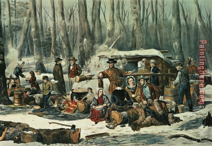 Currier and Ives American Forest Scene